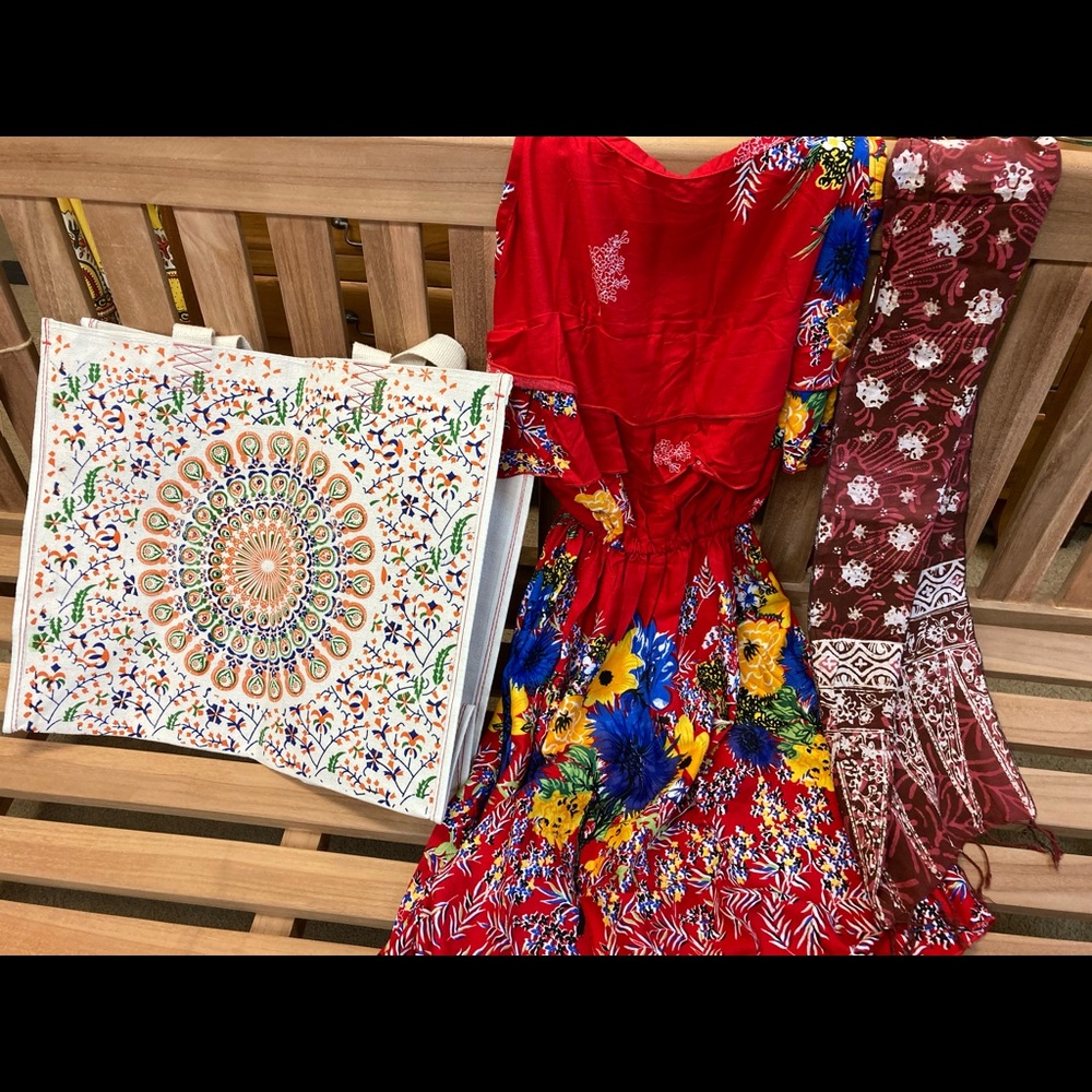 Women’s XS Romper Dress, Scarf and Bag set